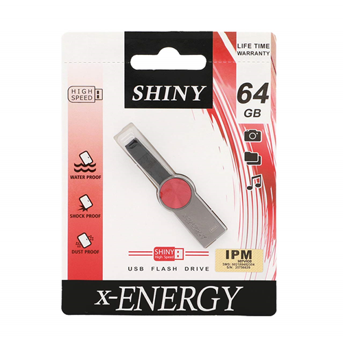 X-ENERGY Shiny USB2.0 Flash Memory-64GB قرمز